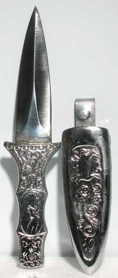Engraved Silver Boot Athame (6"L)