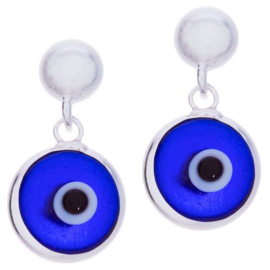Sterling Silver Evil Eye Stud - Earrings
