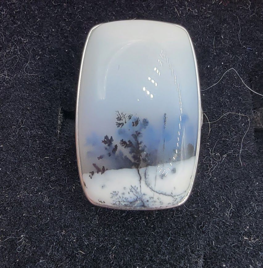 Dendretic Opal Square Ring 6