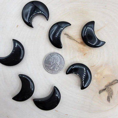 Gemstone Crescent Moon Carving - 1.5 Inch