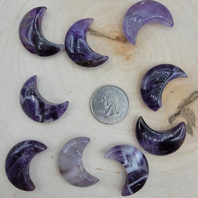 Gemstone Crescent Moon Carving - 1.5 Inch