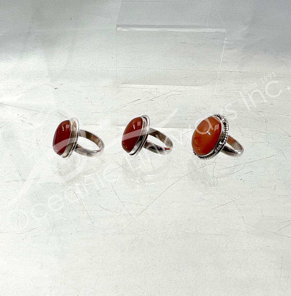 Sterling Silver Carnelian Ring - Size 6