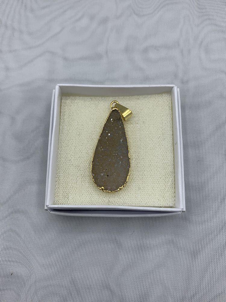 Amethyst Druze Teardrop Pendant