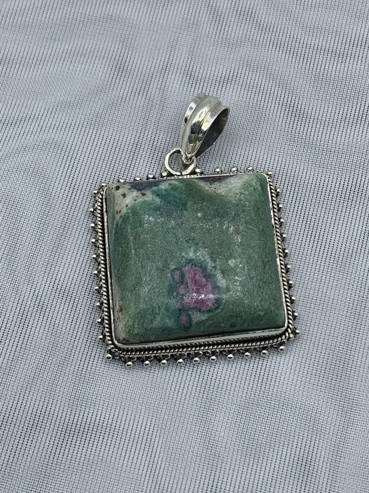 Sterling Silver Ruby Zoisite Pendant