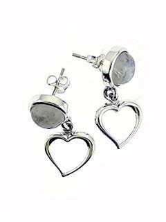Moonstone Heart Earrings