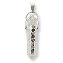 Clear Quartz Point with Watermelon Tourmaline Necklace
