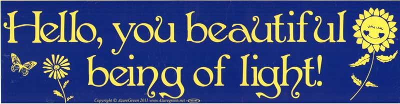 Hello, you Beautiful Being of Light - Bumper Sticker