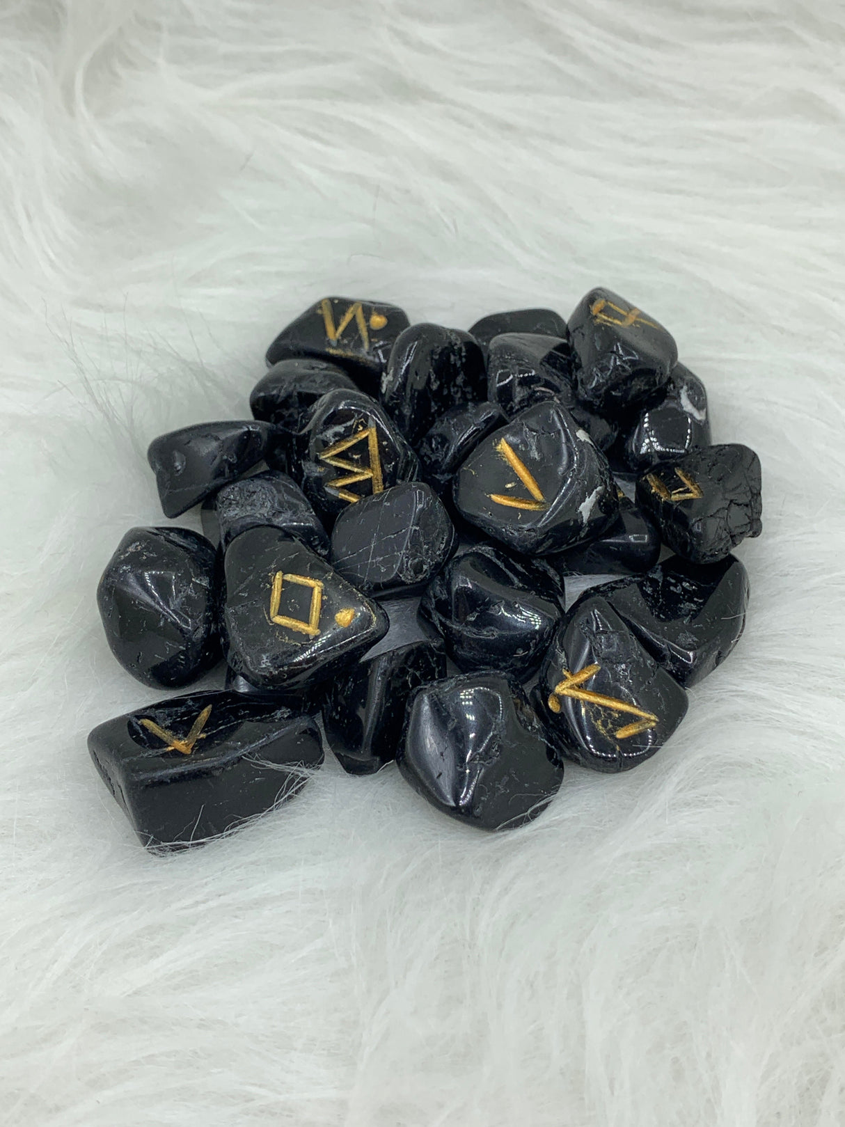 Black Tourmaline Rune Set