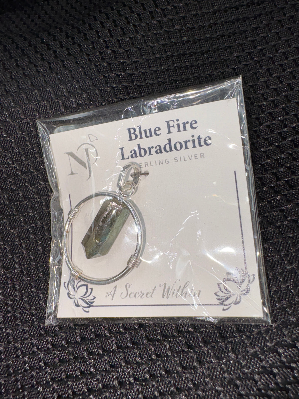 Sterling Silver Labradorite Point Circle - Pendant