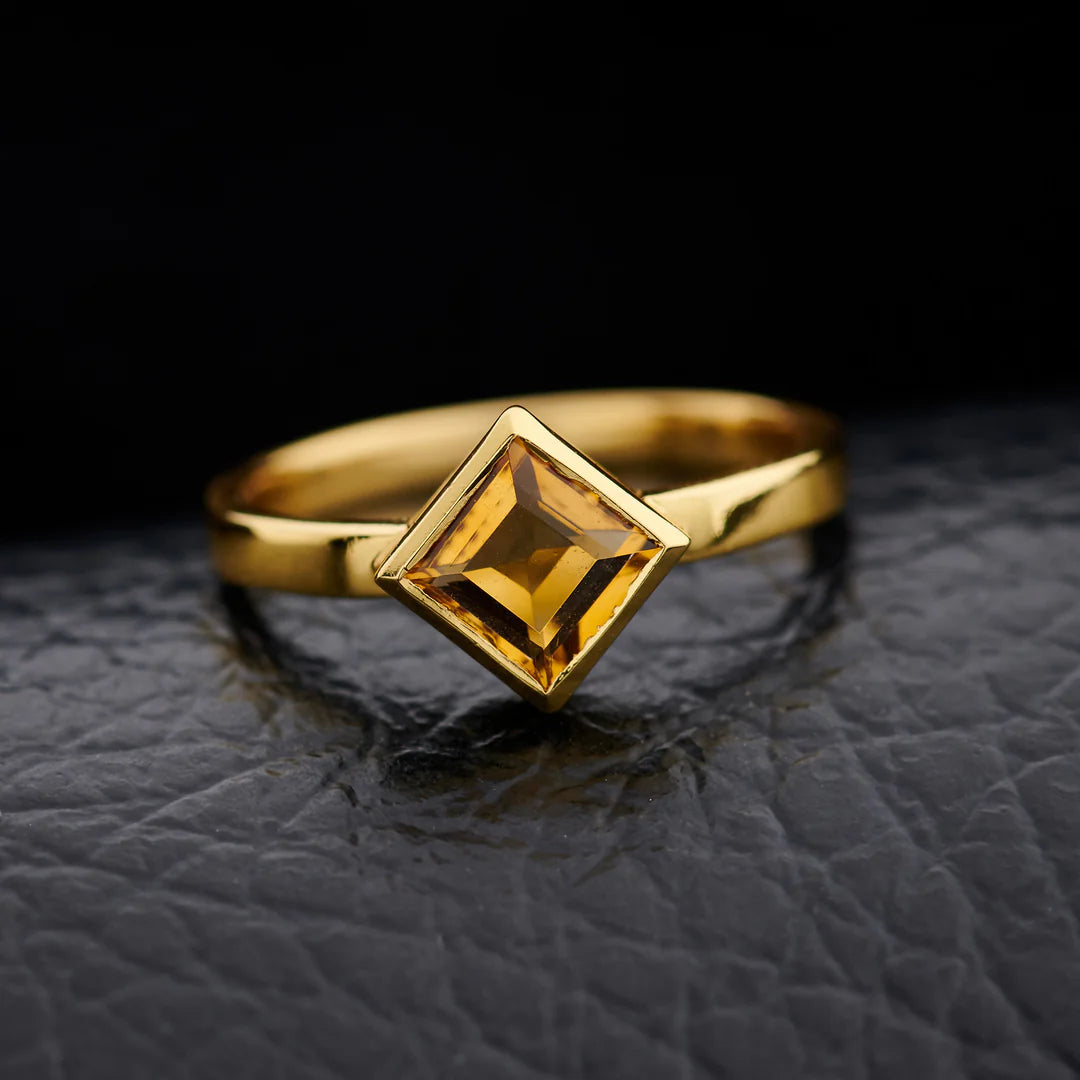 18K Gold over Sterling Silver Ring - Assorted Gemstone & Size