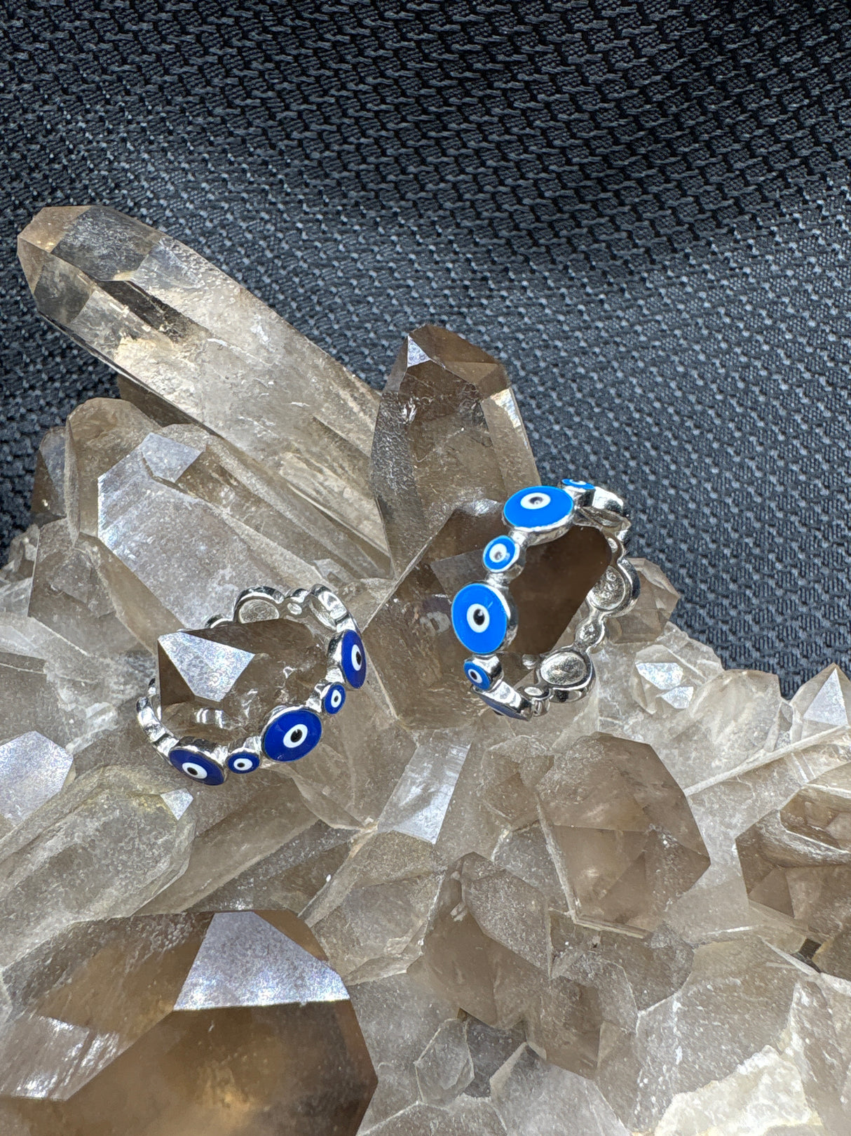 Sterling Silver Evil Eye Band