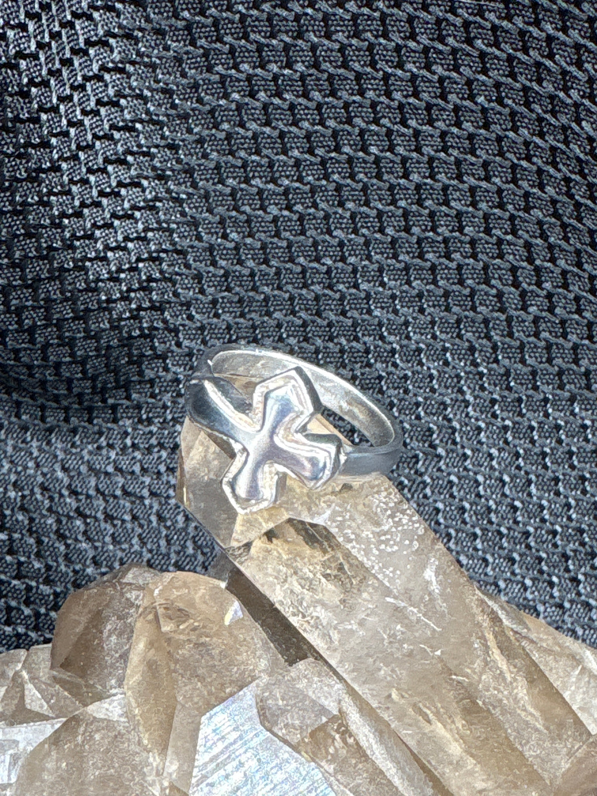 Sterling Silver Cross Ring - Size 8