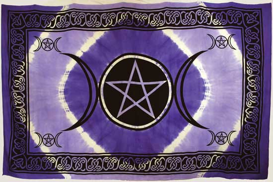 Triple Moon Pentagram Purple - Tapestry (72x108)