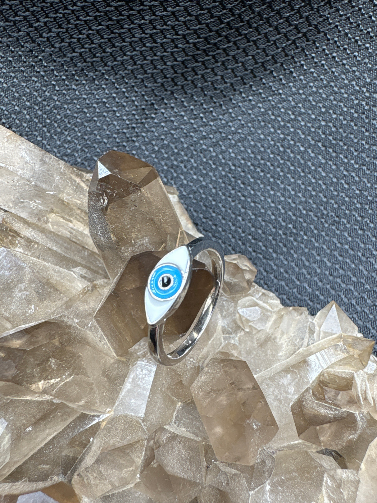 Sterling Silver Blue Evil Eye Ring
