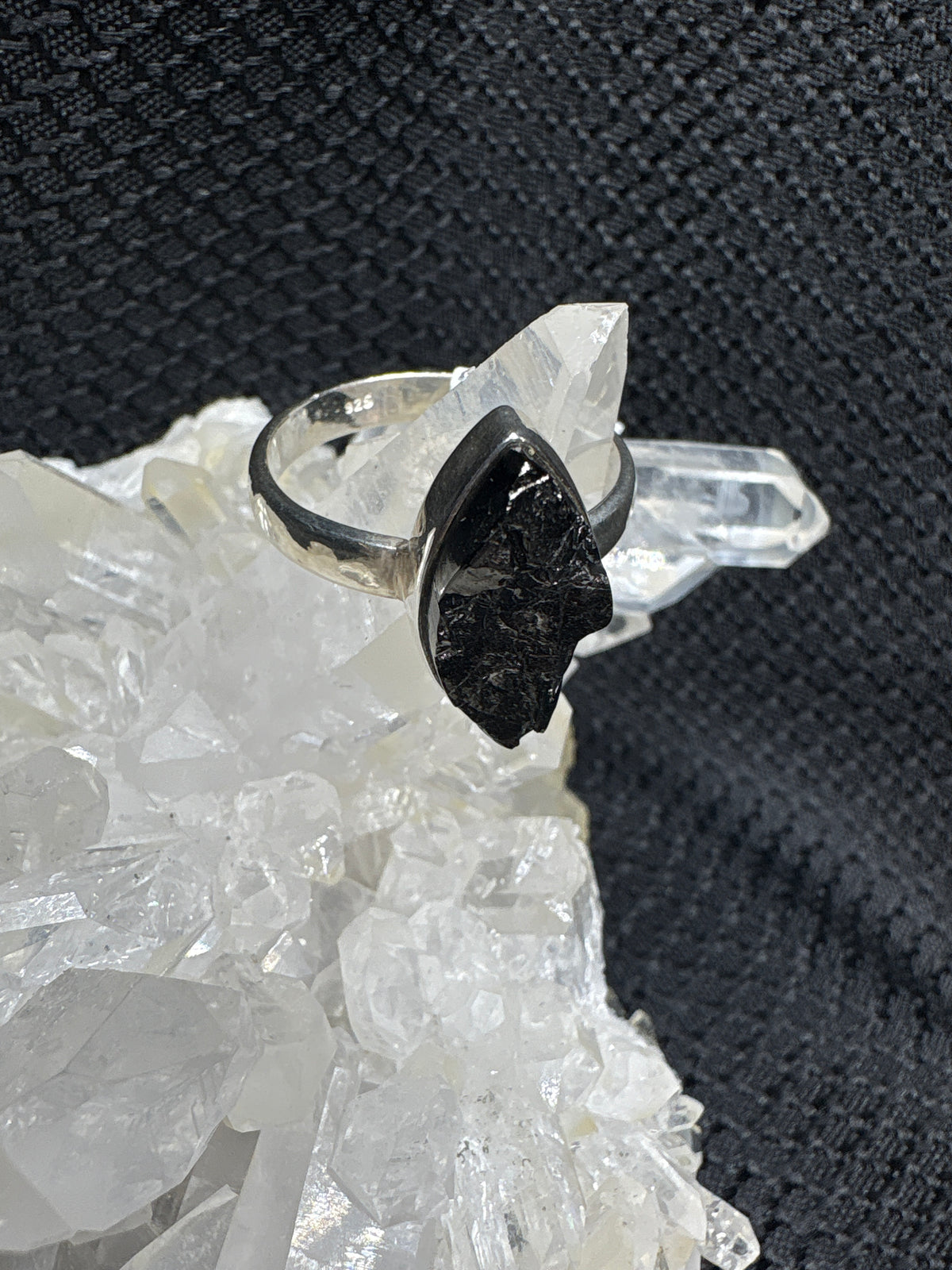 Sterling Silver Shungite Ring - Size 13