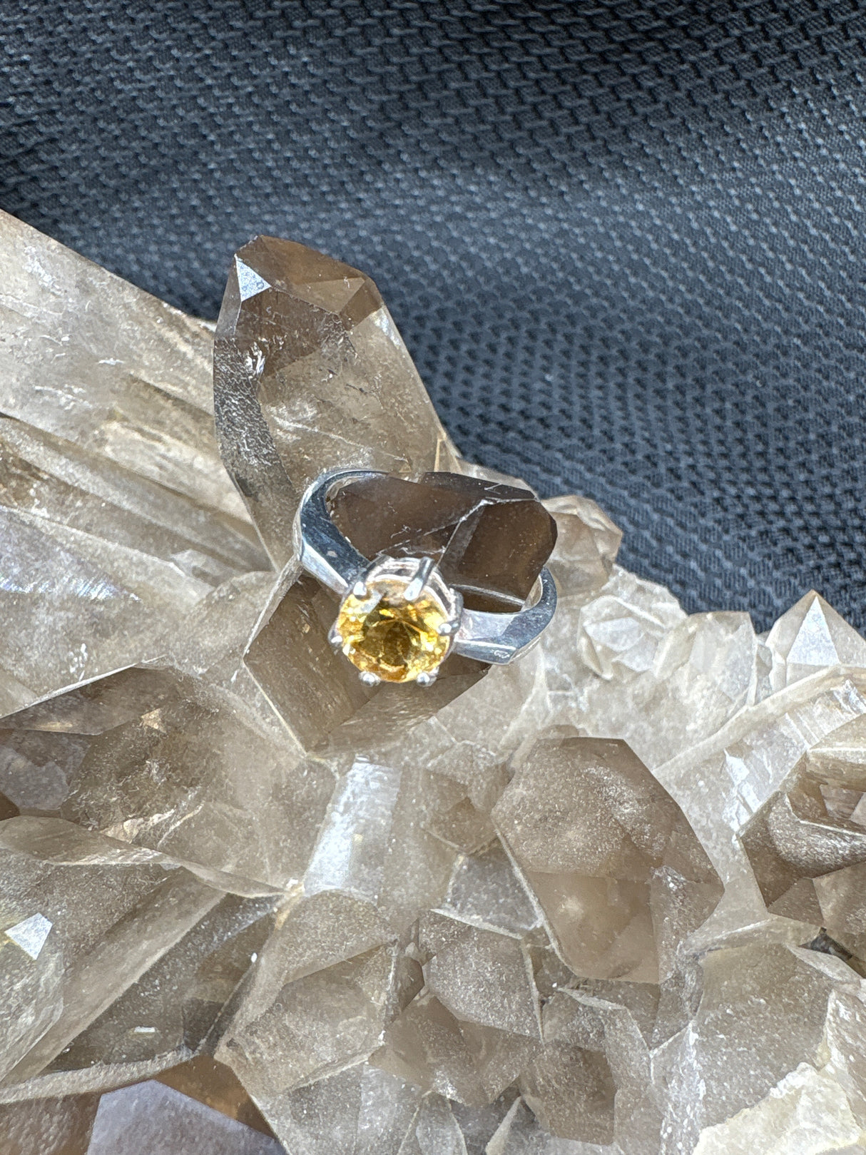 Sterling Silver Citrine Ring - Size 4.5
