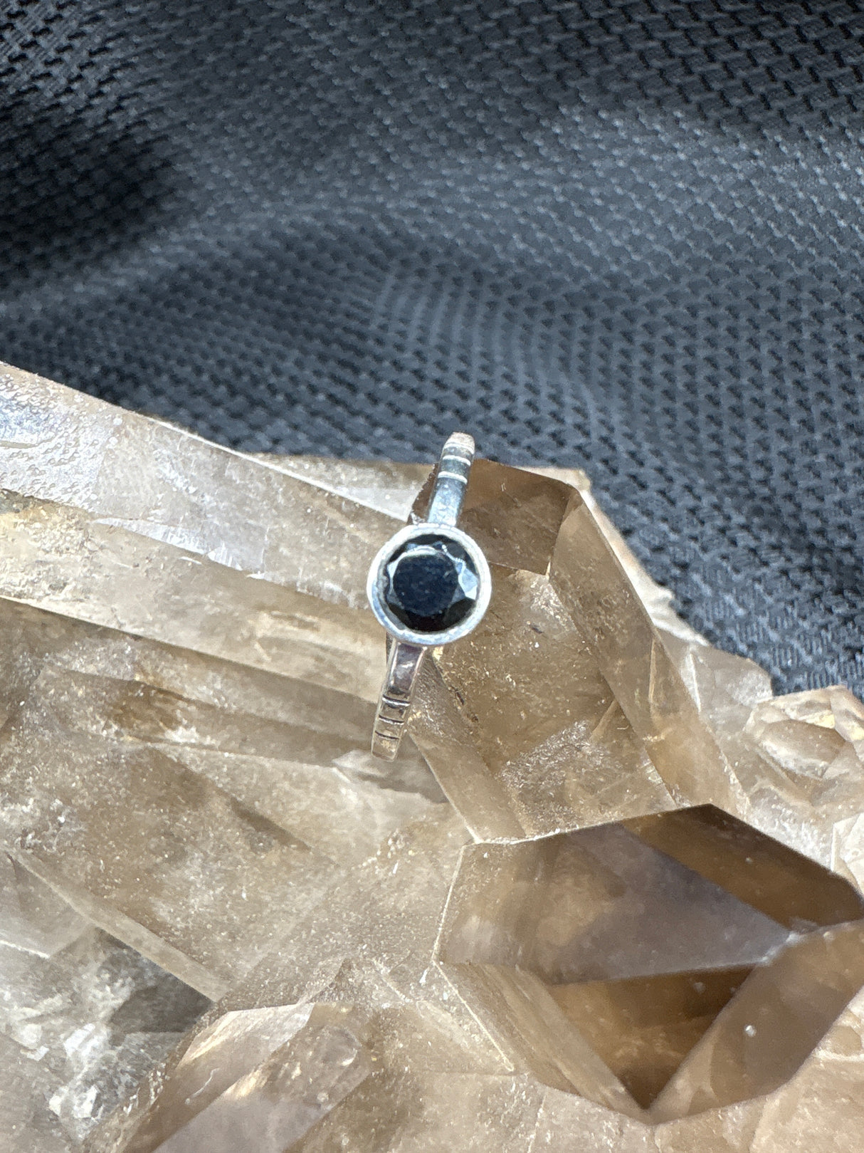 Sterling Silver Black Onyx Ring - Size 8