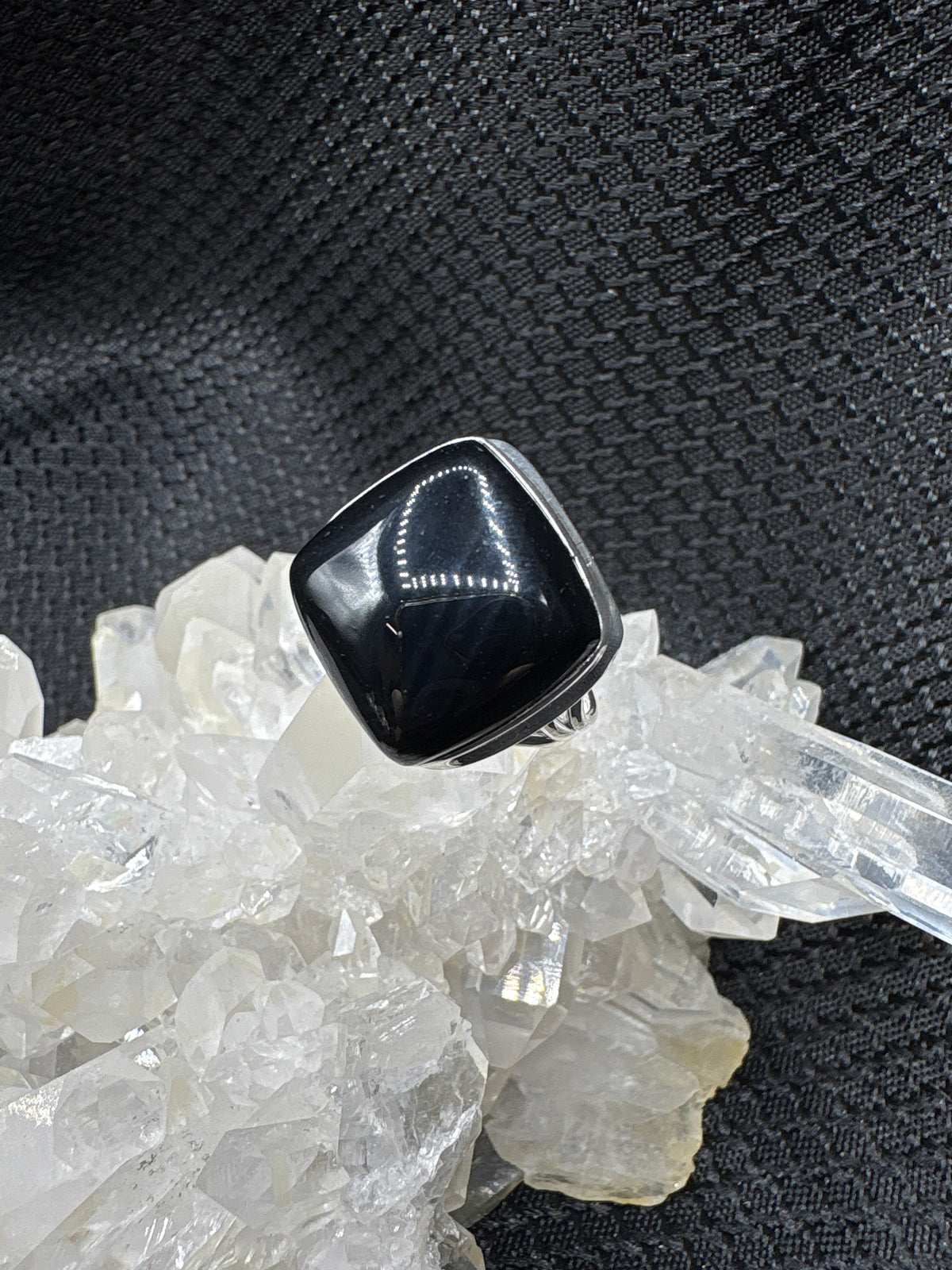 Sterling Silver Black Onyx Ring - Size 8