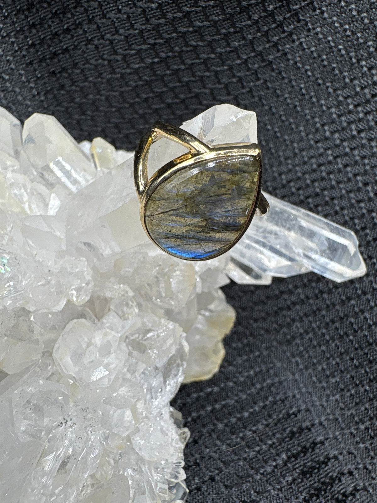 Gold Alloy Labradorite Ring - Assorted Size