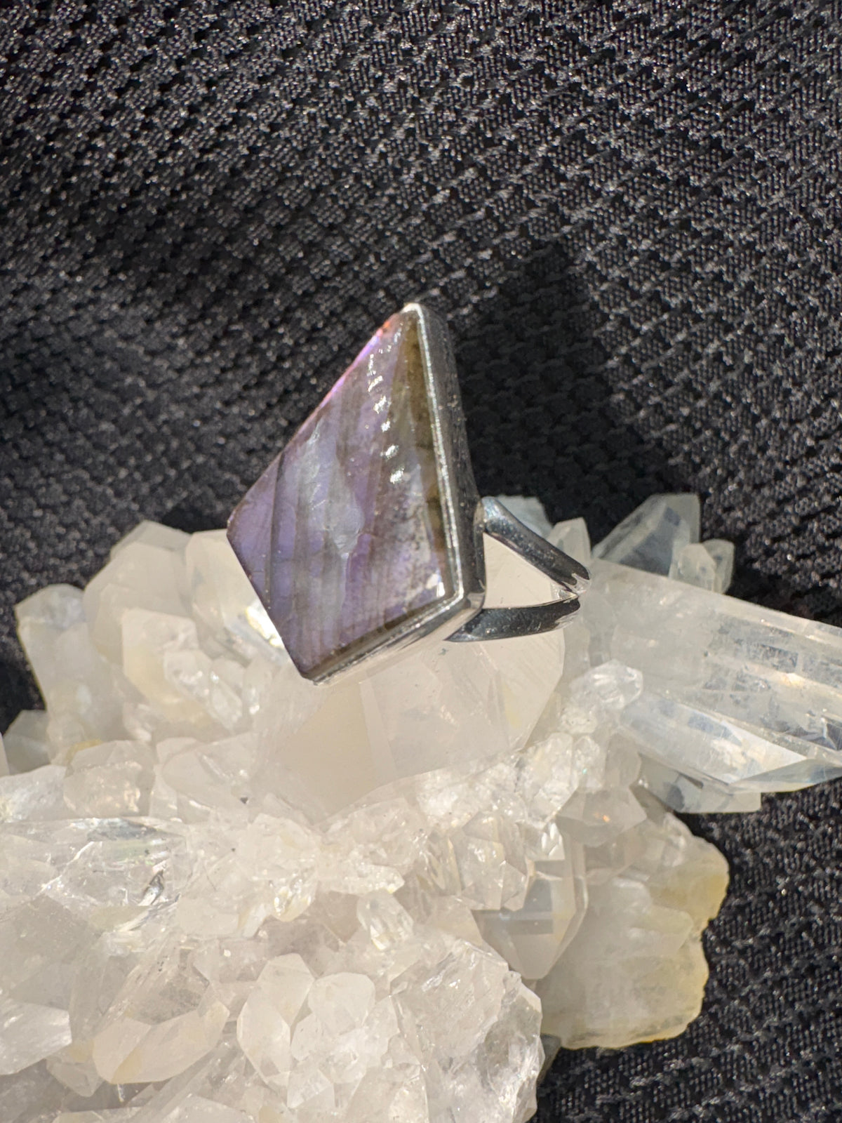 Sterling Silver Purple Fire Labradorite Ring - Assorted Size