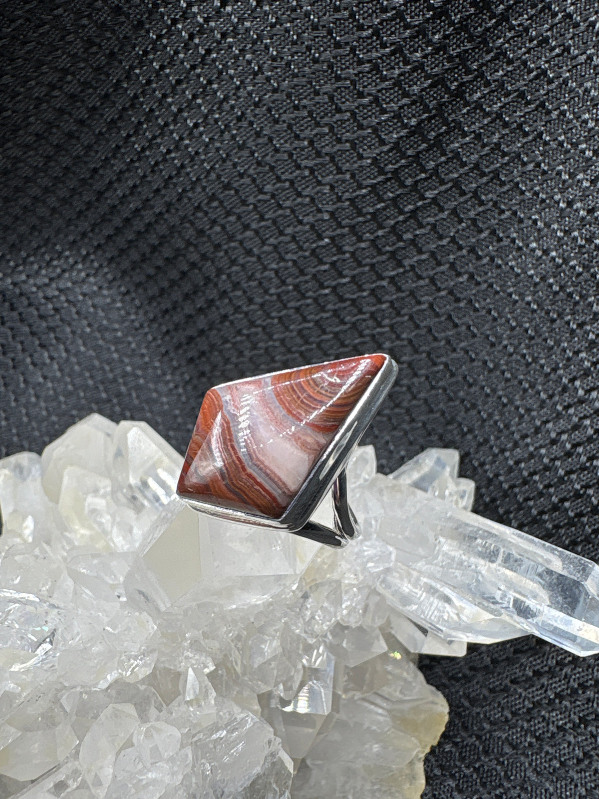 Sterling Silver Laguna Lace Agate Ring - Assorted Size
