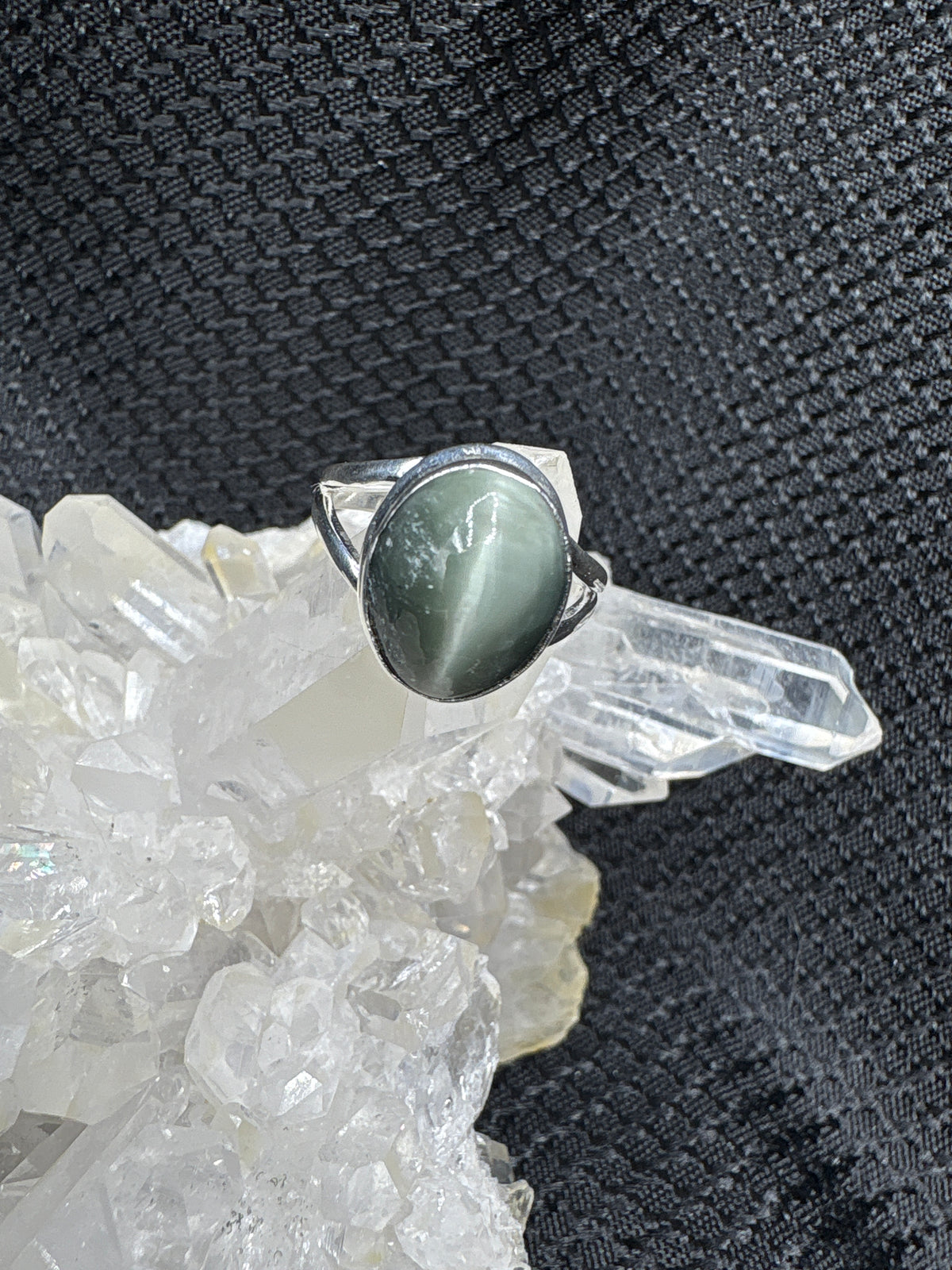 Sterling Silver Cat's Eye Ring - Size 7