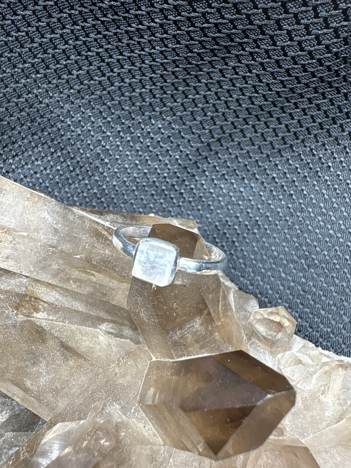 Sterling Silver Rainbow Moonstone Ring - Size 7