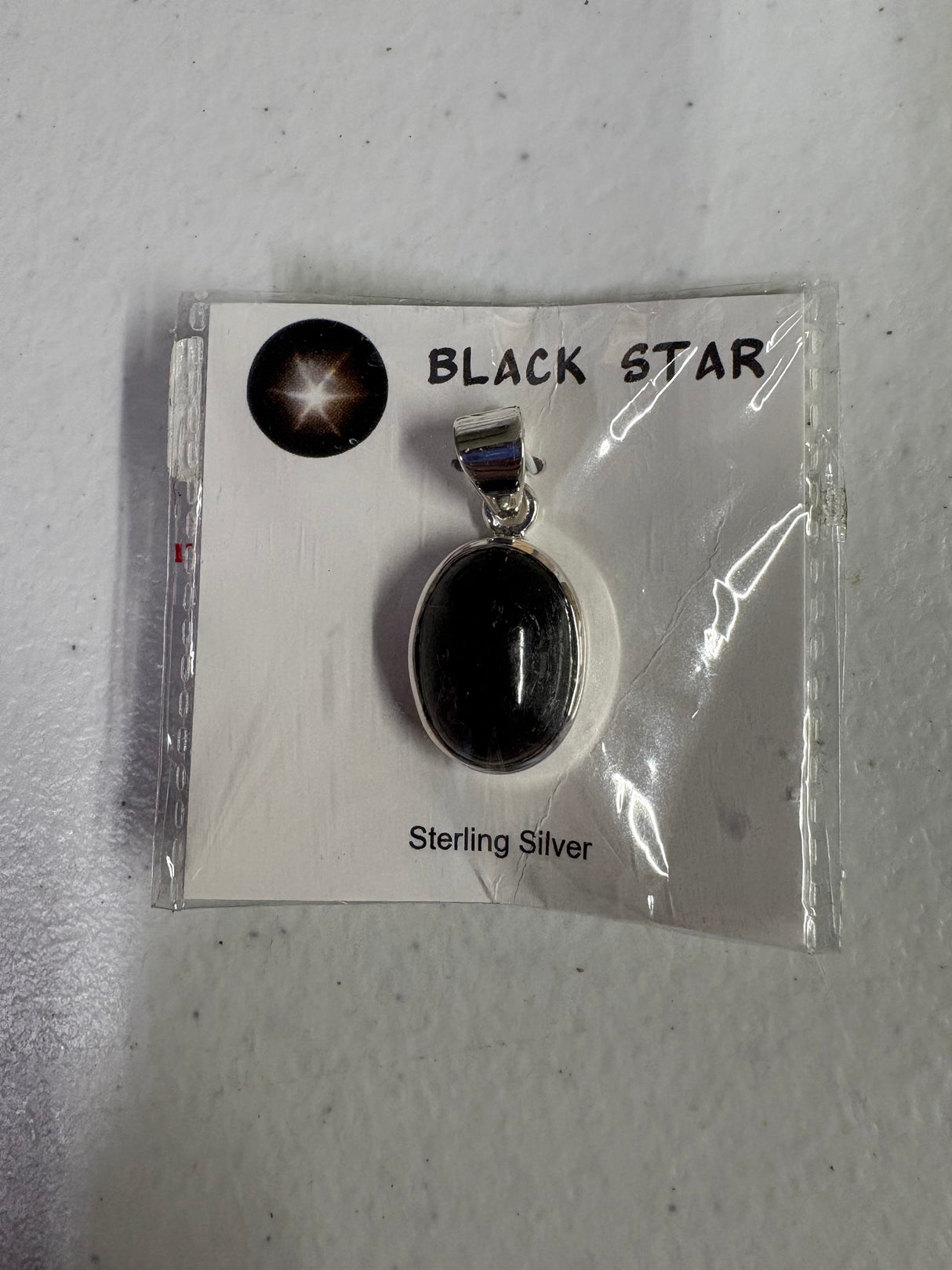 Sterling Silver Black Star - Pendant