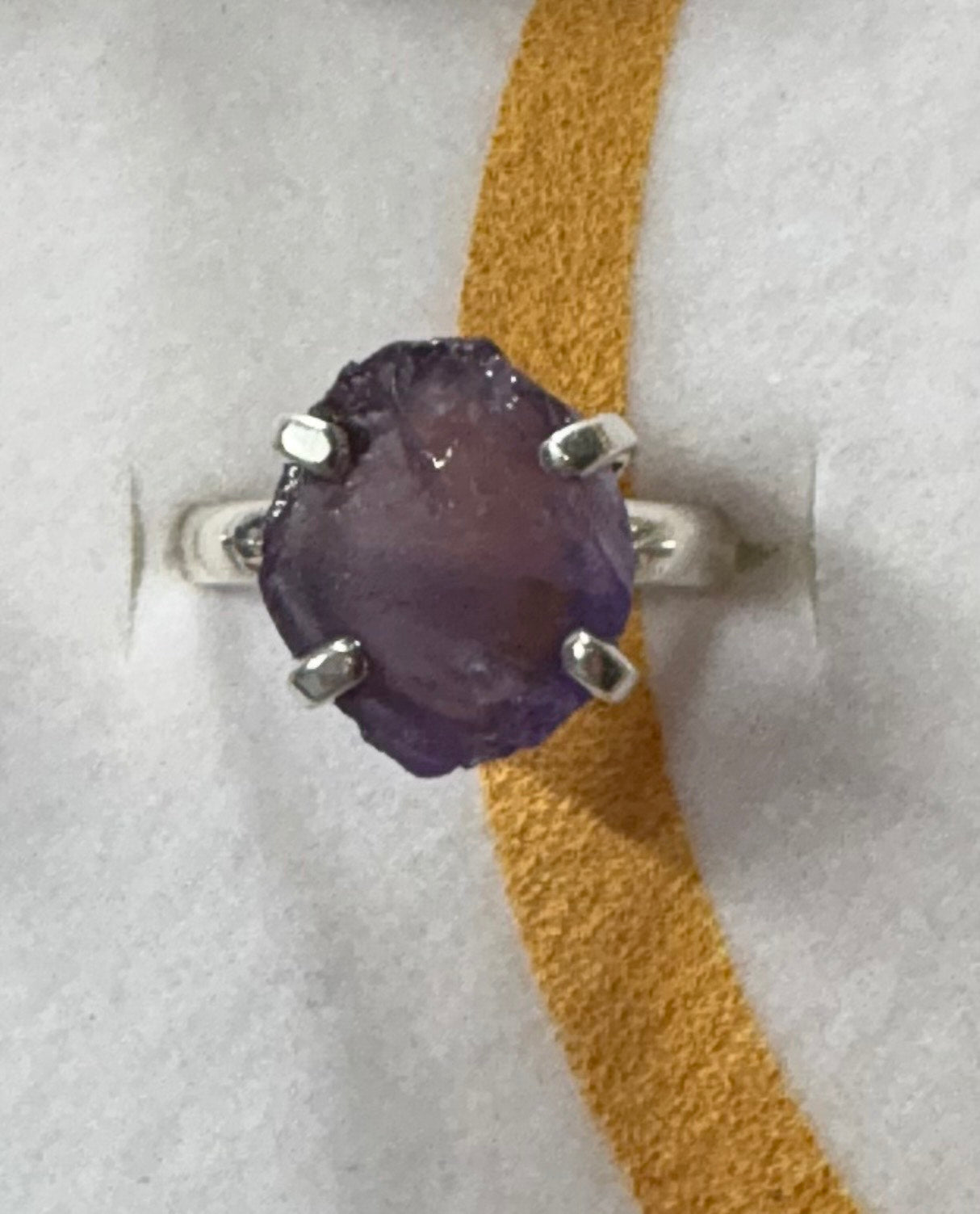 Sterling Silver Raw Amethyst Ring