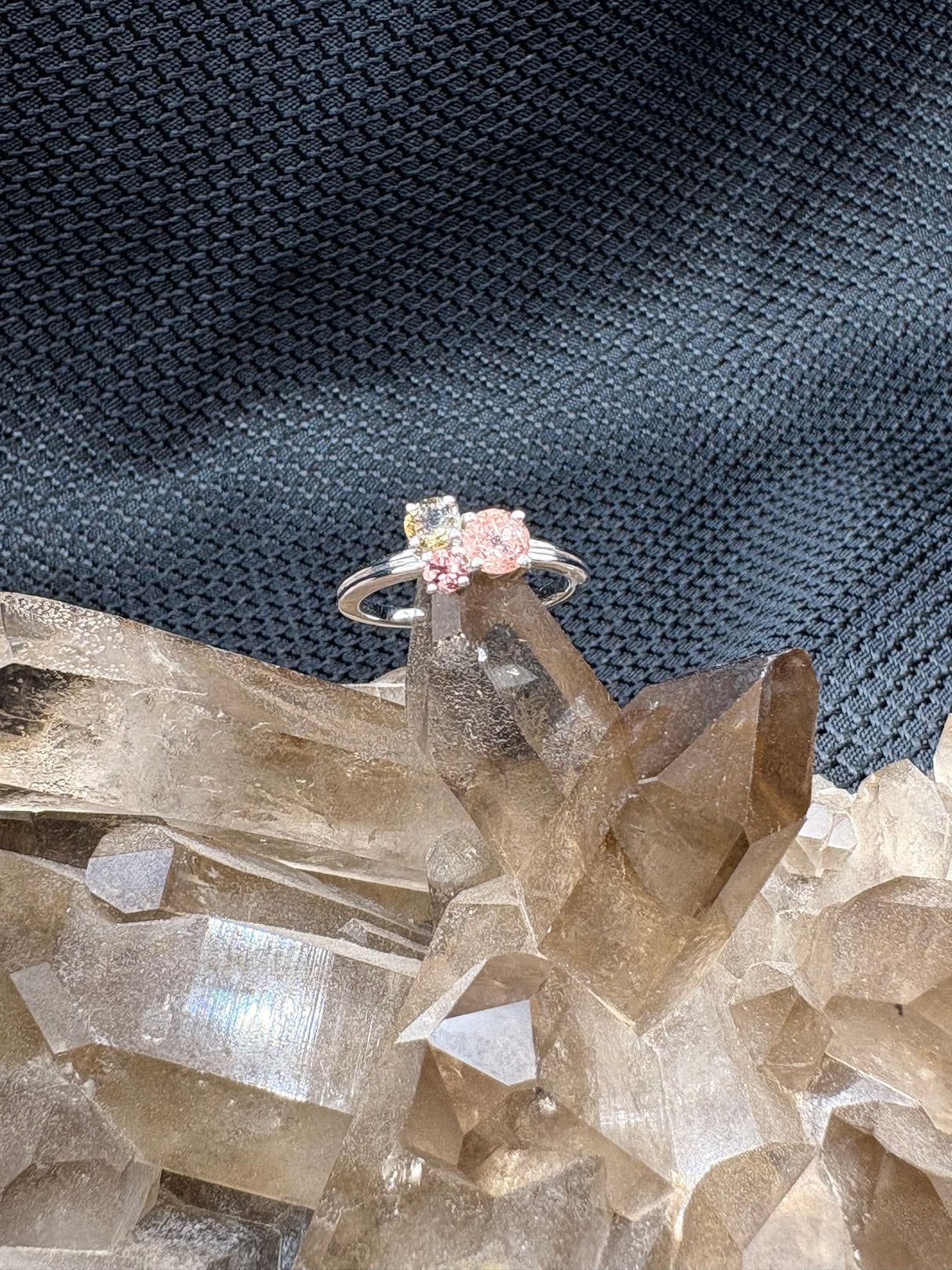 Sterling Silver Watermelon Tourmaline Ring - Size 7