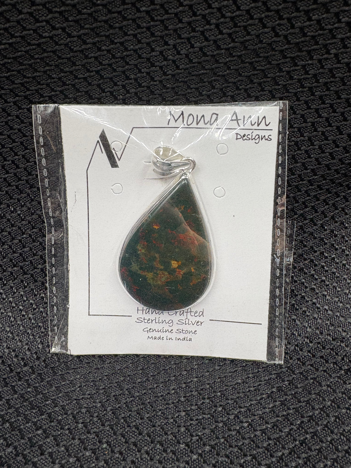 Sterling Silver Bloodstone Pendant