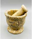Fossilized Coral Mortar & Pestle Set (2.5"H)