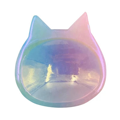Rainbow Aura Quartz Cat Bowl 3.5"