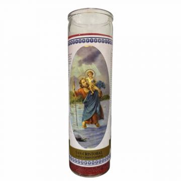 7 Day Candle - St. Christopher Red