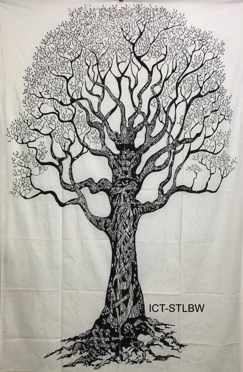 Tree Black & White - Tapestry (135x220cm)
