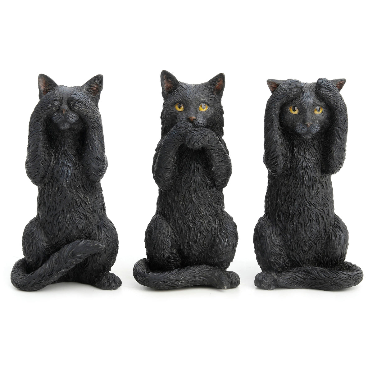 See, Hear, Speak No Evil Black Kittens (Set of 3)