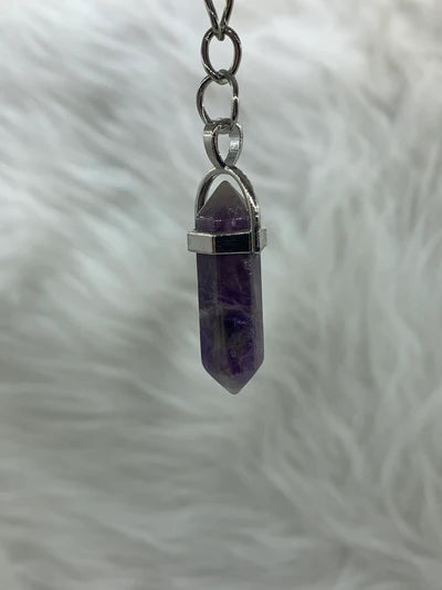 Gemstone Point Plated Keychain