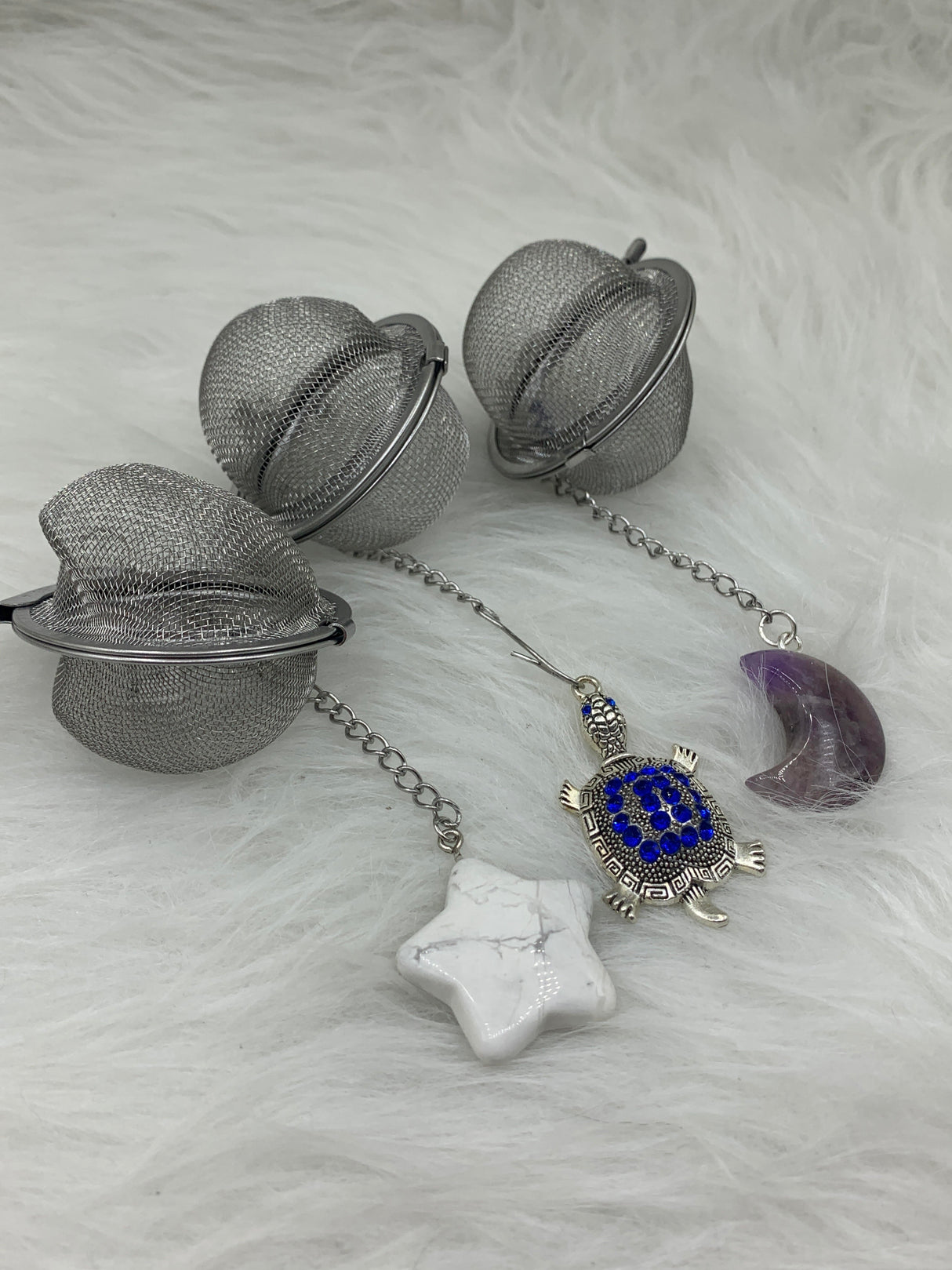 Tea Strainer w/ Crystal Carving