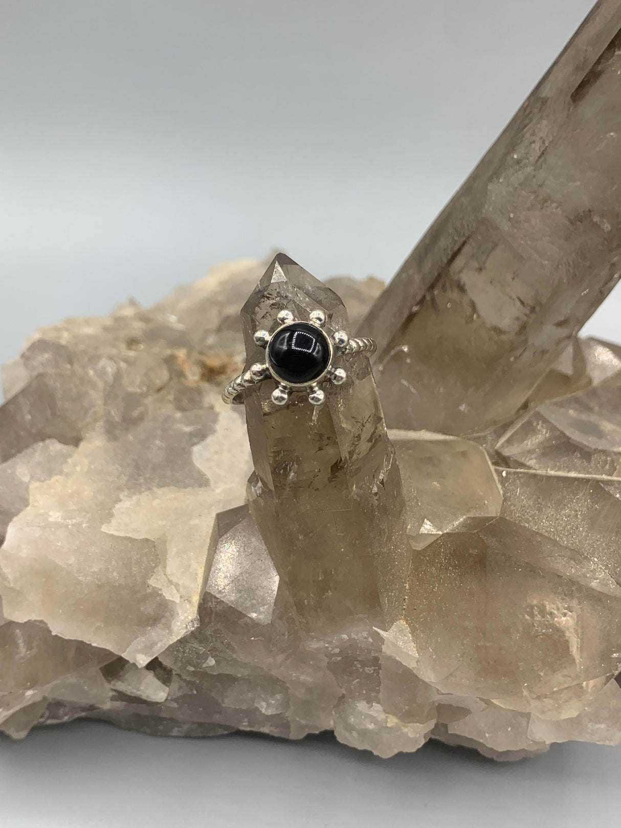 Sterling Silv. Black Onyx Celestial Ring 6