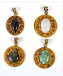 Clay Gemstone Pendant Ass't