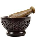 Flower Soapstone - Mortar & Pestle (4")