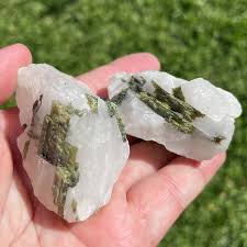 Green Tourmalated Quartz Rough