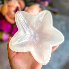 Selenite Bowl - White Flower