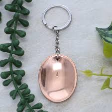 Copper Worry Stone Keychain 3.5"