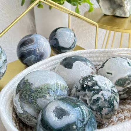 Moss Agate Sphere (40-50mm)