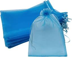 Large Blue Organza Bag