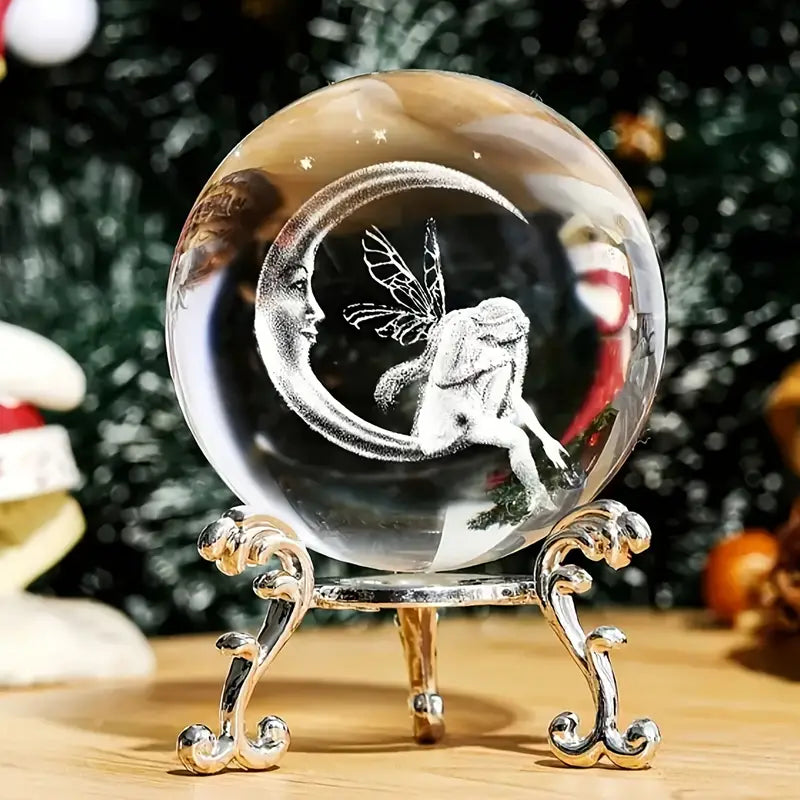 3D Crystal Ball - Moon & Fairy