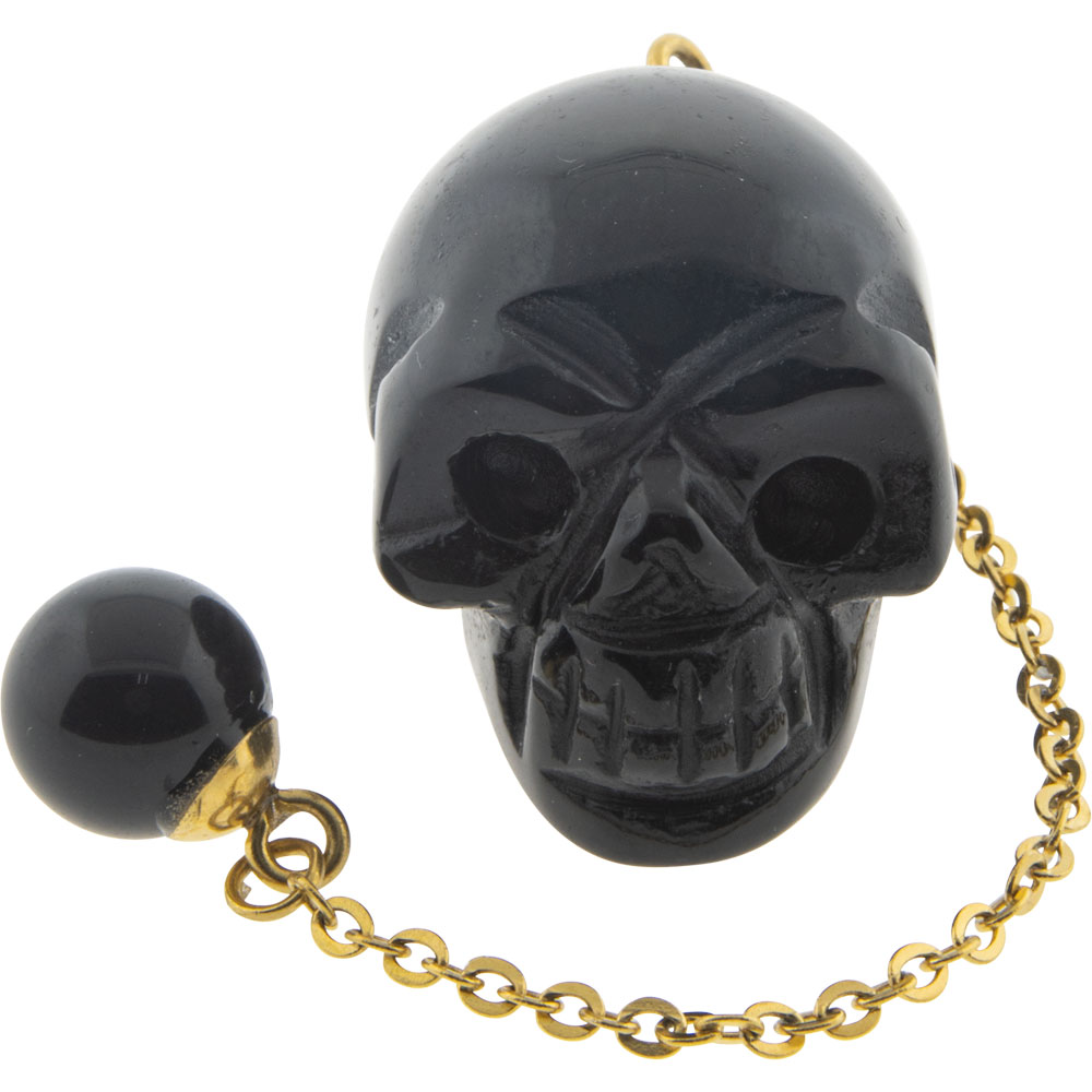 Black Onyx Skull Pendulum