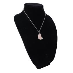 Crescent Moon Rose Quartz Necklace