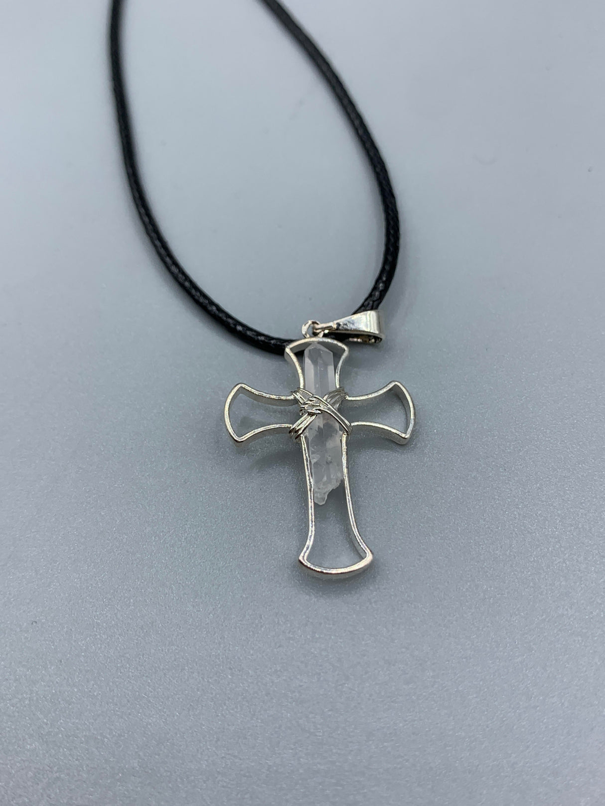 Clear Quartz Cross Necklace